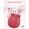 The waterproof rose suction massager splashing through water