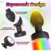 Ergonomic design diagram showing the tapered prong and waist-in shape of the anal massager