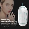 HappyGrip breathing masturbator cup with airflow arrows showing the suction principle