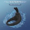 IPX6 waterproof penis ring vibrator shown under splashing water